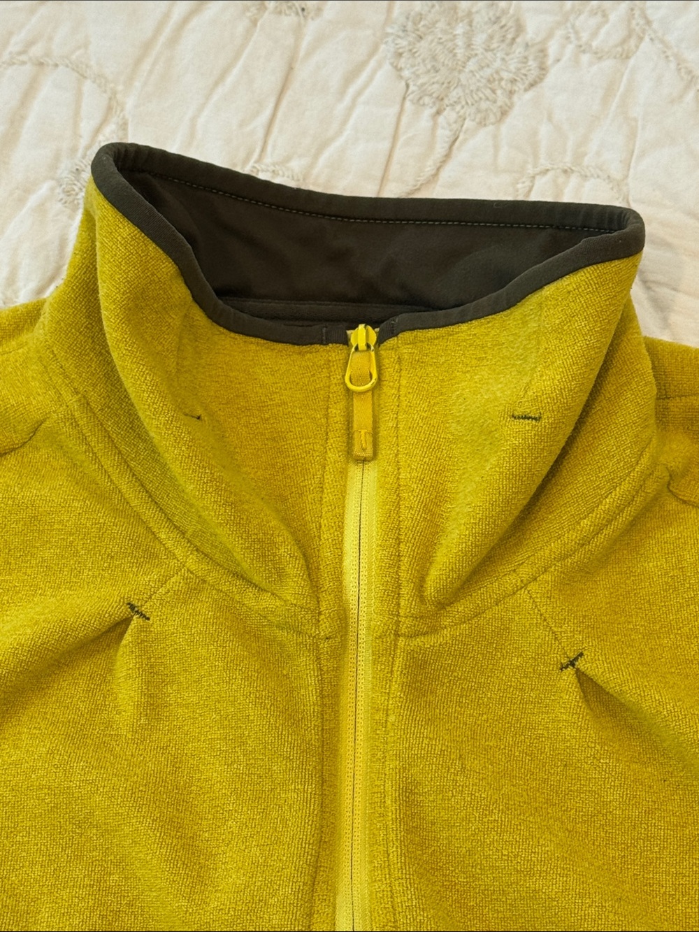Arc'teryx large wm’s Yellow-khaki Green Full-Zip Fleece Jacket - Picture 4 of 16